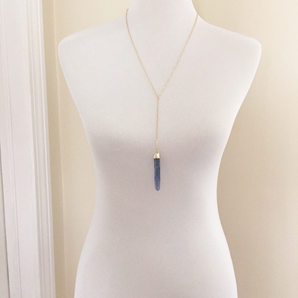 ❗️LAST❗️Raw Kyanite 14K Gold Lariat Necklace - Picture 7 of 8